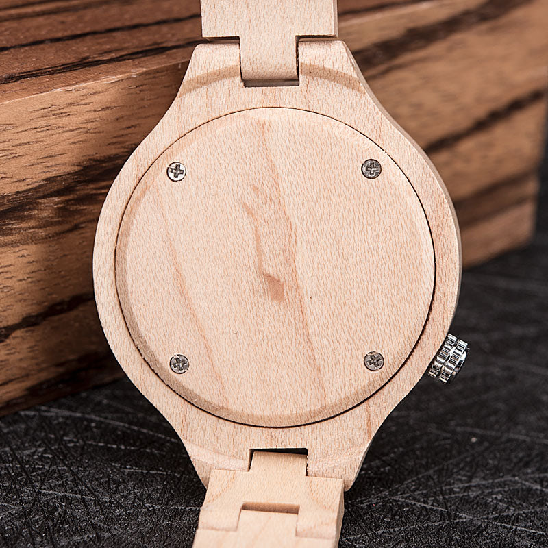 Wooden Luminous Quartz Watch