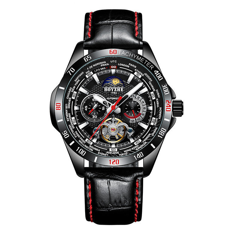 Boyzhe New Men'S Mechanical Head Layer Leather Strap Large