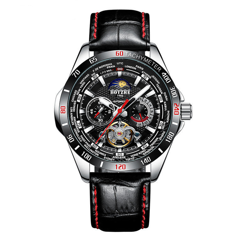 Boyzhe New Men'S Mechanical Head Layer Leather Strap Large