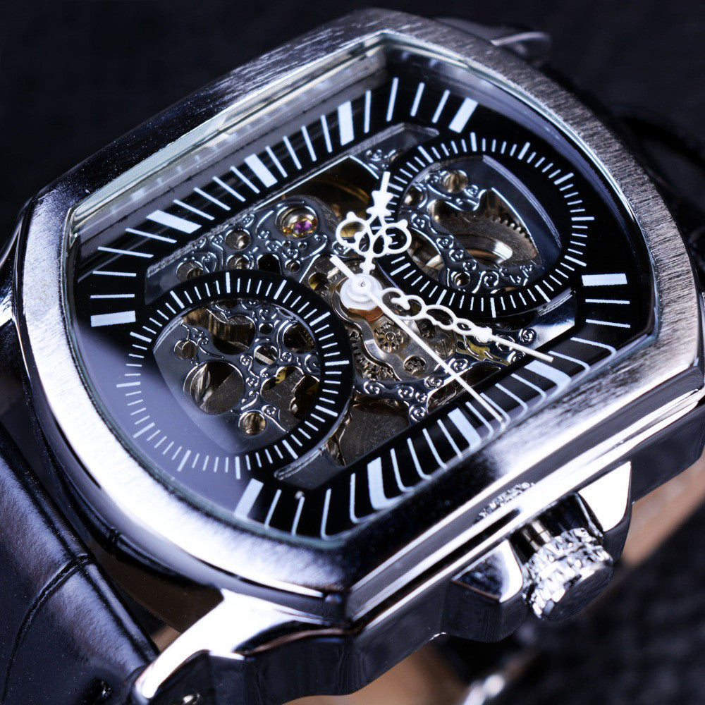 Men's Casual Watch Fashion Automatic Square Hollow Mechanical Watch Watch