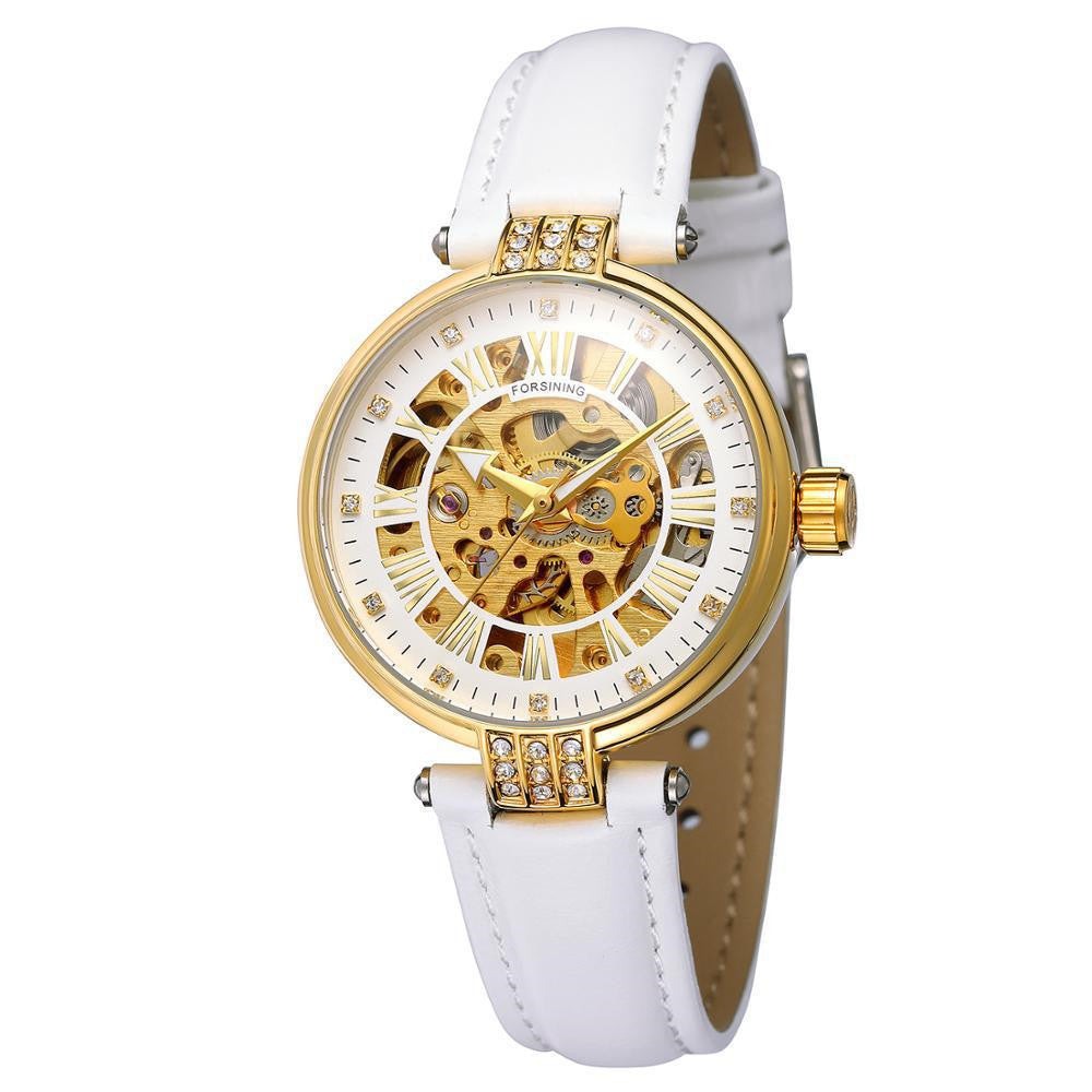 Ladies Fashion Casual Hollow Waterproof Automatic Mechanical Watch