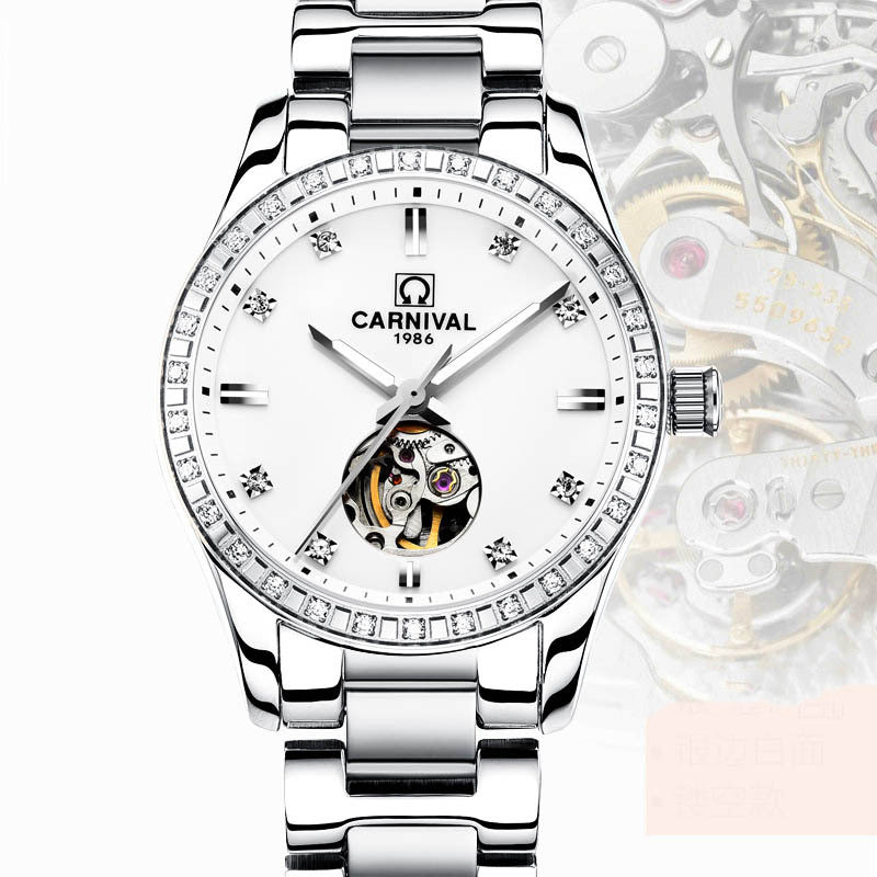 Watch Female Automatic Mechanical Watch Fashion Trend Rose Gold Waterproof Brand Diamond Female Watch