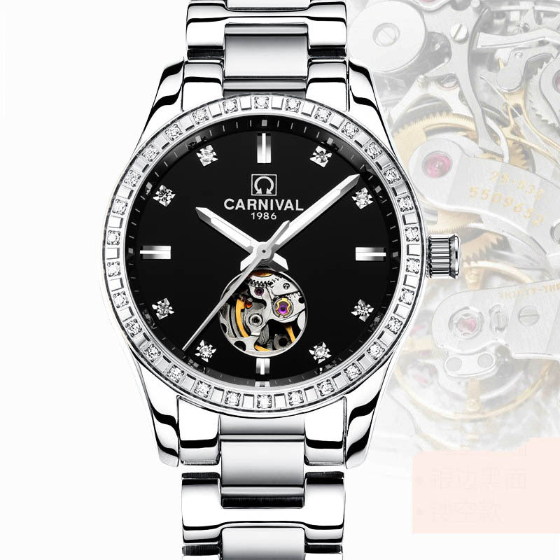 Watch Female Automatic Mechanical Watch Fashion Trend Rose Gold Waterproof Brand Diamond Female Watch