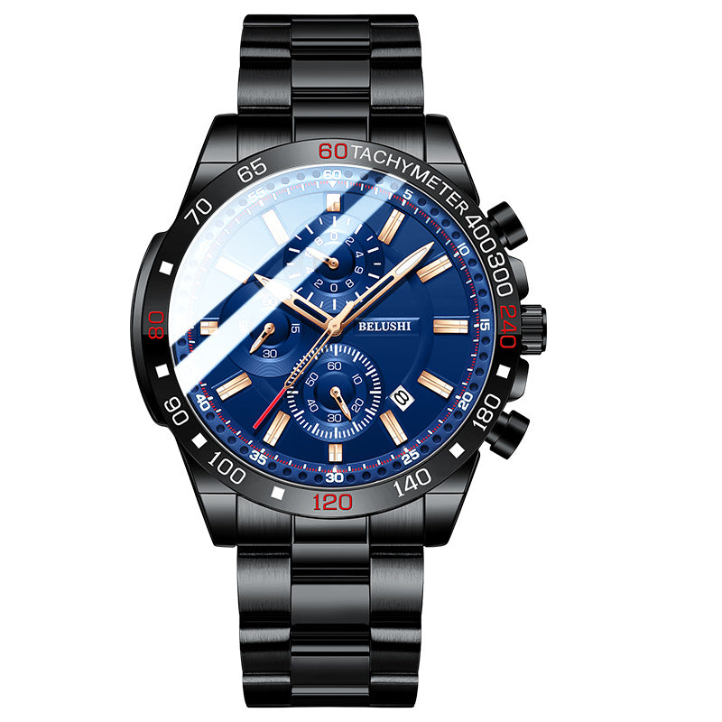 Multifunctional Men's Business Solid Strap Watch Men's Watch Fashion Luminous Watch