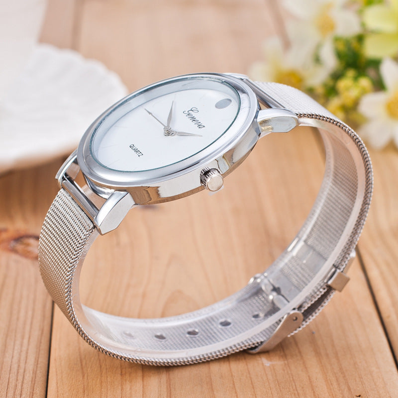 High-Grade Alloy Mesh Belt Polka Dot Ladies Watch