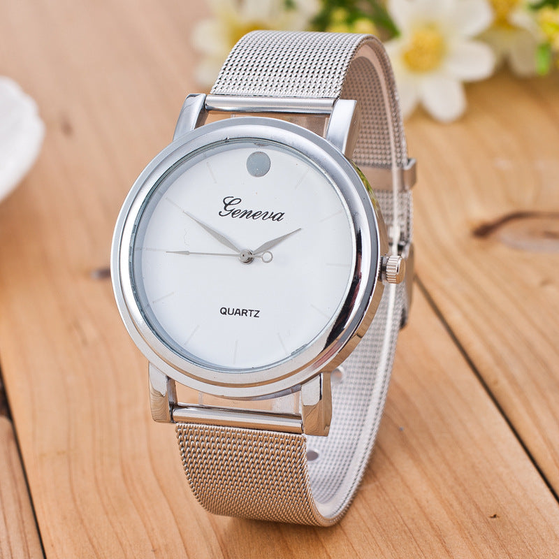 High-Grade Alloy Mesh Belt Polka Dot Ladies Watch