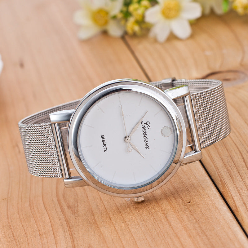 High-Grade Alloy Mesh Belt Polka Dot Ladies Watch