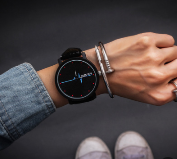 Personality Pattern Female Watch Frosted Belt Fashion Male