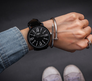 Personality Pattern Female Watch Frosted Belt Fashion Male