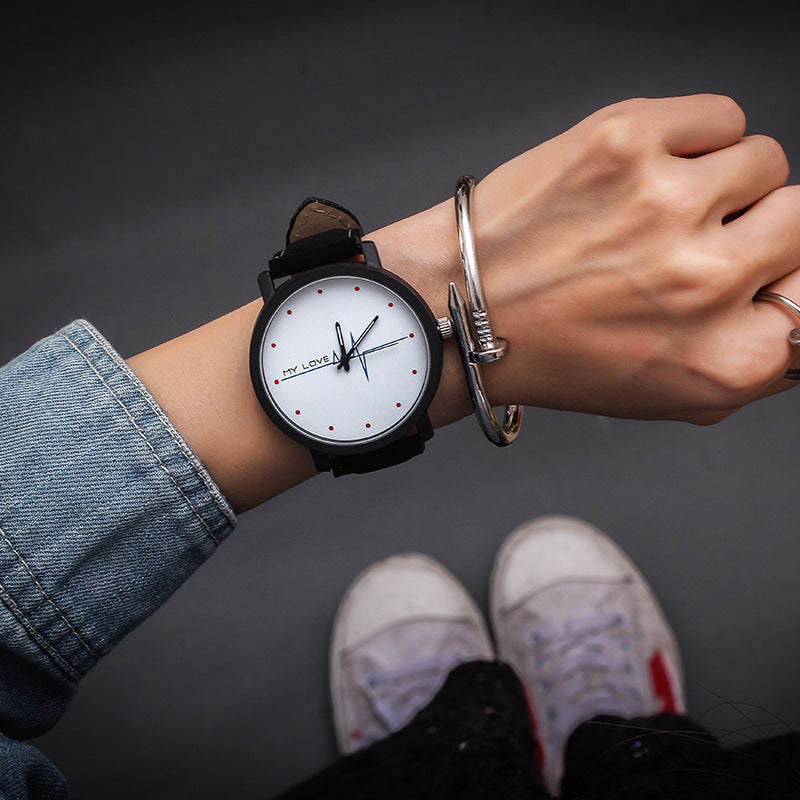 Personality Pattern Female Watch Frosted Belt Fashion Male