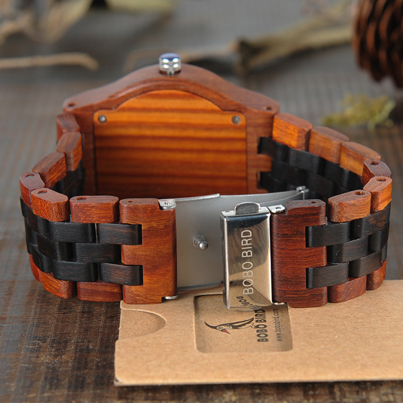 Casual Wooden Watch Men's Watch Pastoral Unique Quartz All Wooden Watch