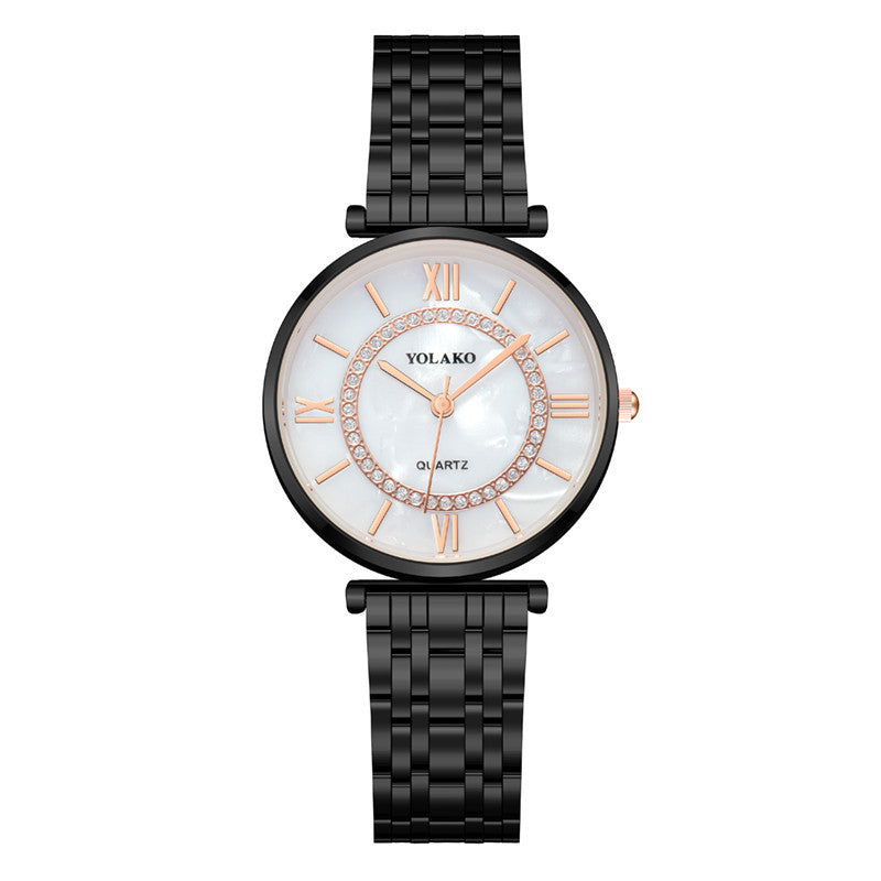 Ladies Fashion Steel Band Quartz Gypsophila Watch