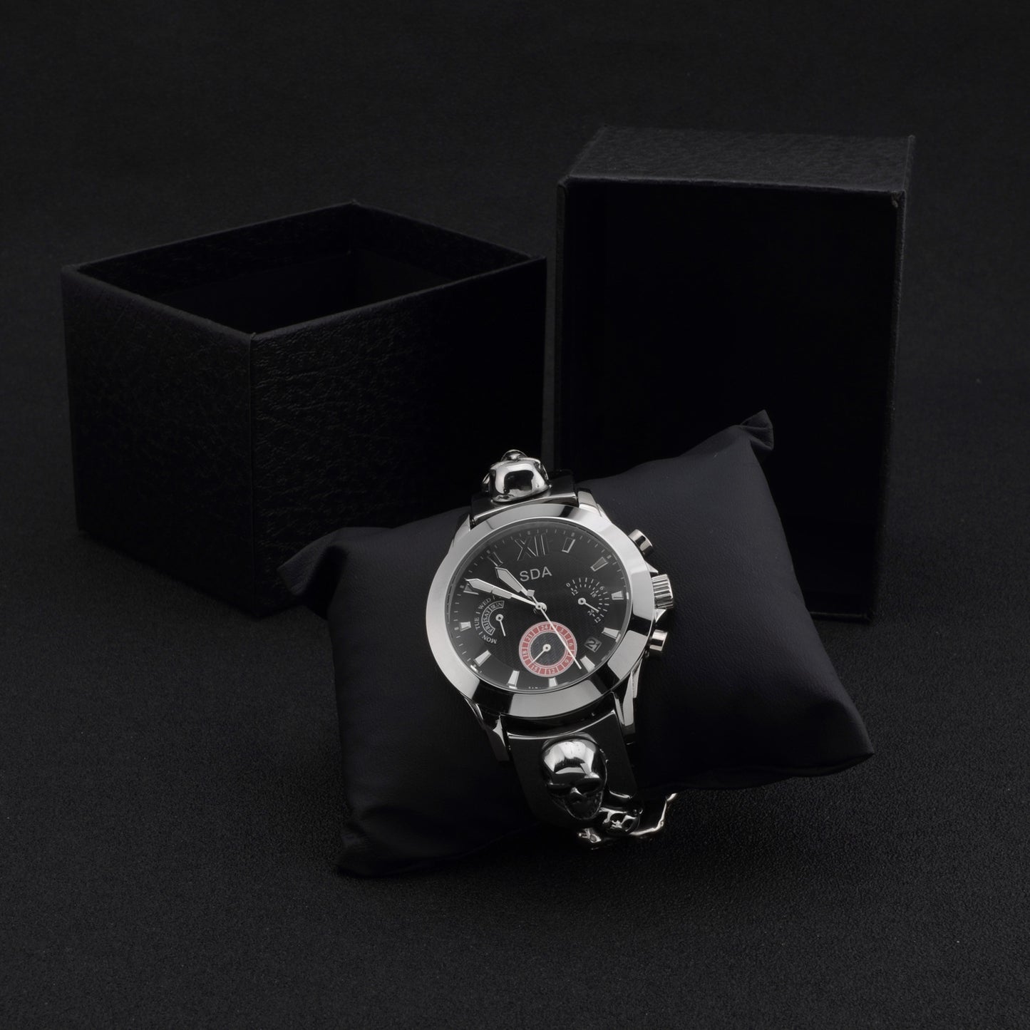 Stainless Steel Creative Quartz Watch Fashion Corrosion Resistant New Titanium Steel Skull Men'S Watch