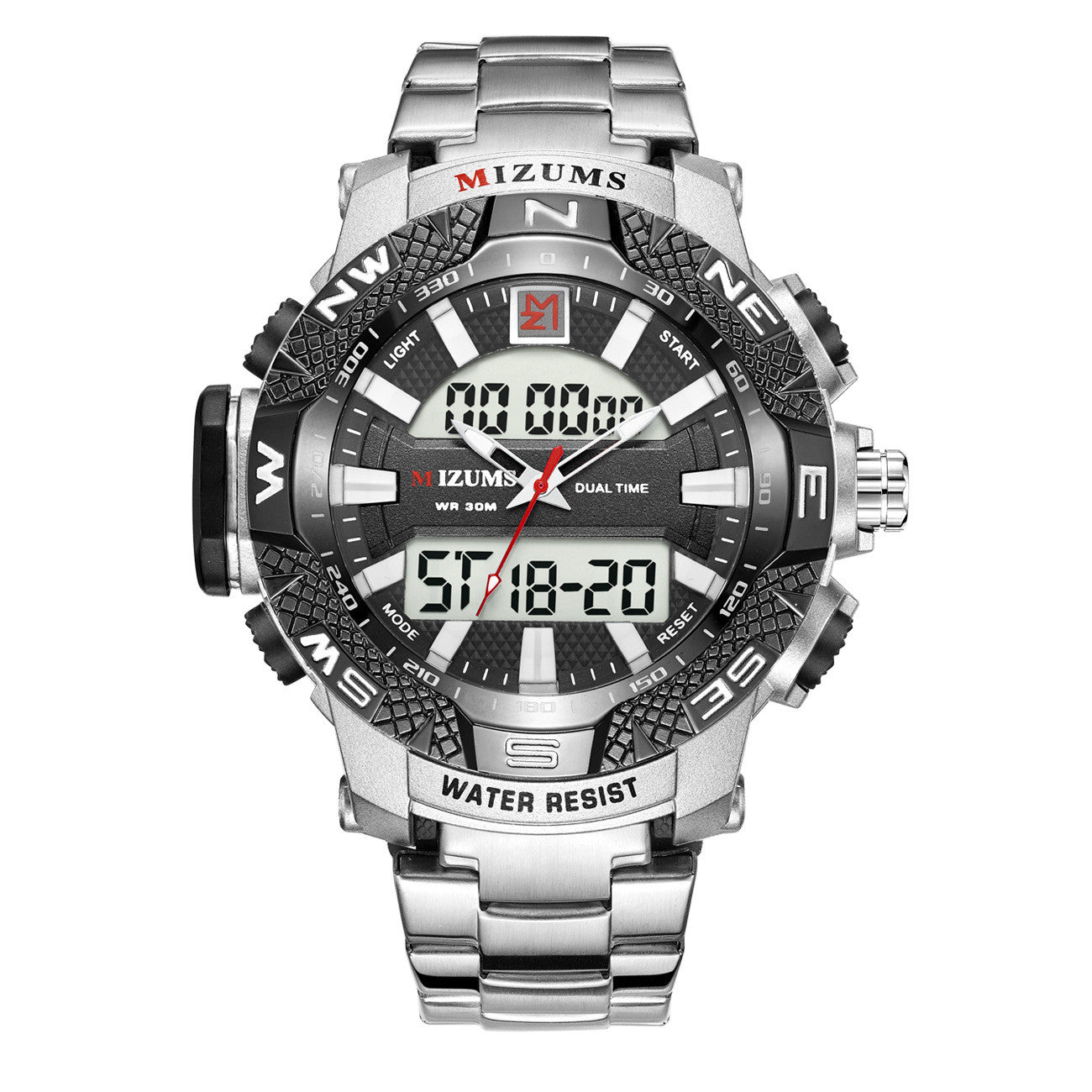 Dual Movement Electronic Watch Steel Band Quartz Watch