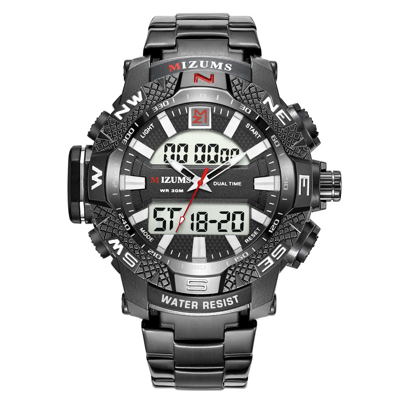 Dual Movement Electronic Watch Steel Band Quartz Watch