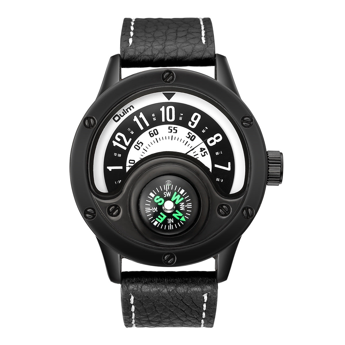 Unique Design Male Quartz Clock Men's Leather Strap Casual Wrist Watch