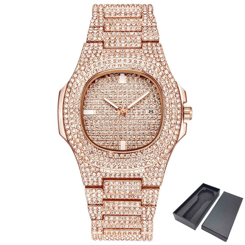 Dropshipping ICE-Out Bling Diamond Luxury Watch Men Gold Hi