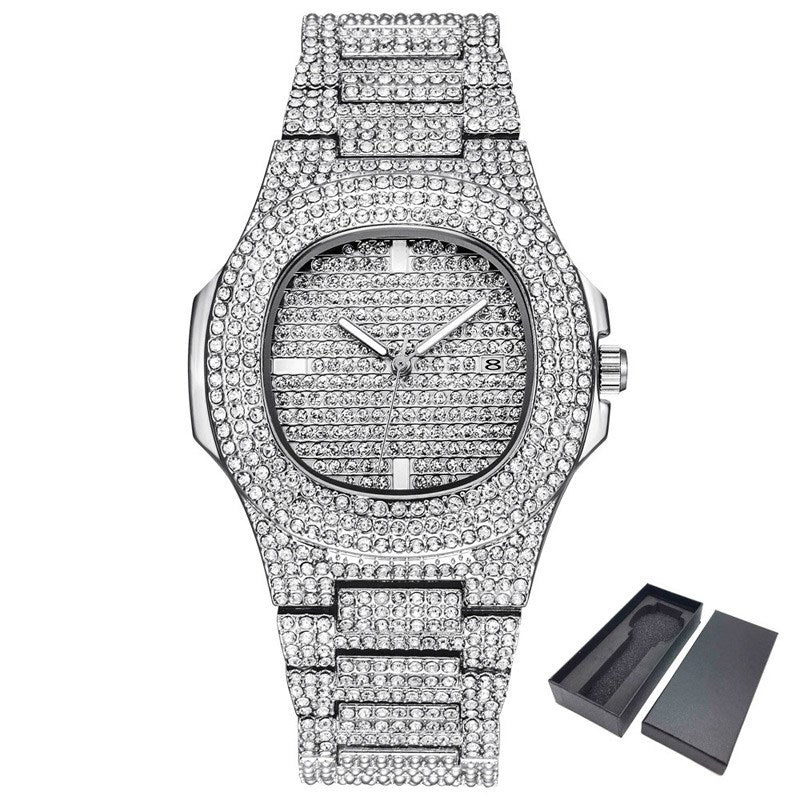 Dropshipping ICE-Out Bling Diamond Luxury Watch Men Gold Hi