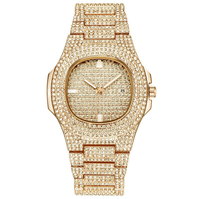 Dropshipping ICE-Out Bling Diamond Luxury Watch Men Gold Hi