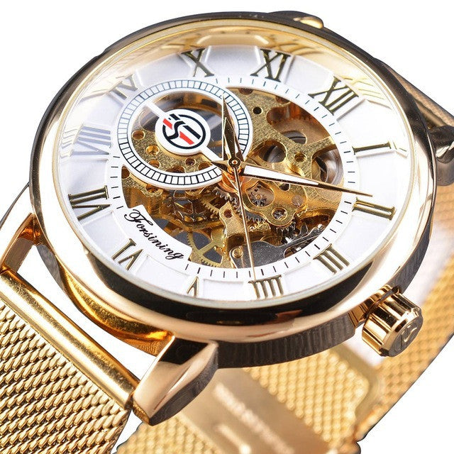 Fashion Casual Roman Hollow Automatic Mechanical Watch