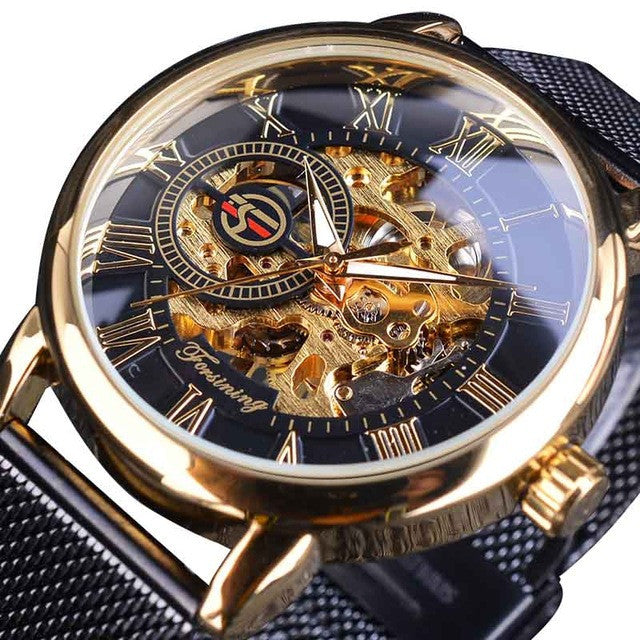 Fashion Casual Roman Hollow Automatic Mechanical Watch