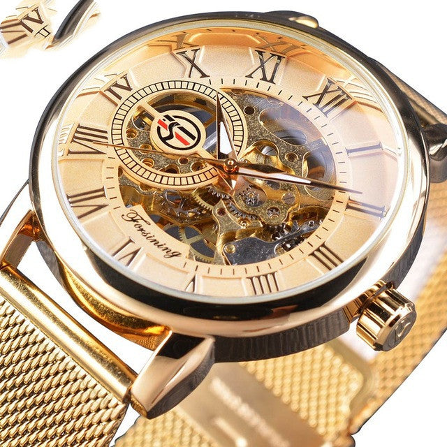 Fashion Casual Roman Hollow Automatic Mechanical Watch