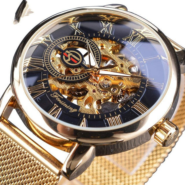 Fashion Casual Roman Hollow Automatic Mechanical Watch