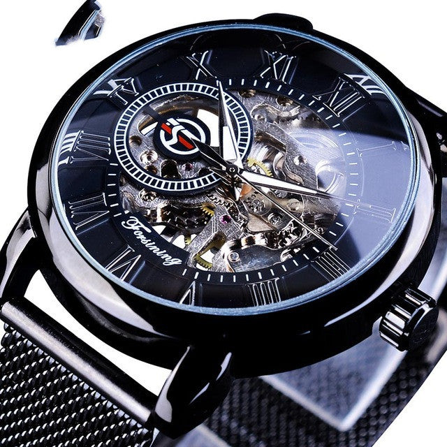 Fashion Casual Roman Hollow Automatic Mechanical Watch