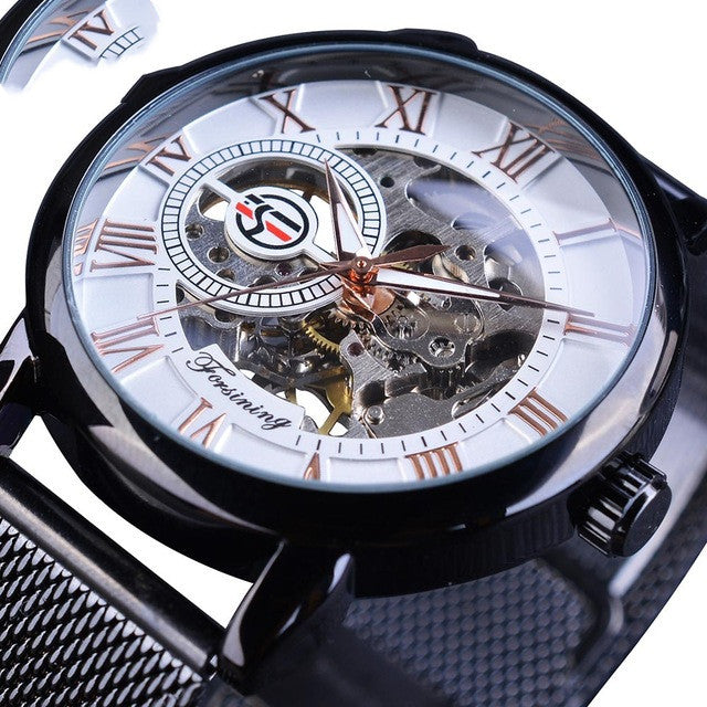 Fashion Casual Roman Hollow Automatic Mechanical Watch