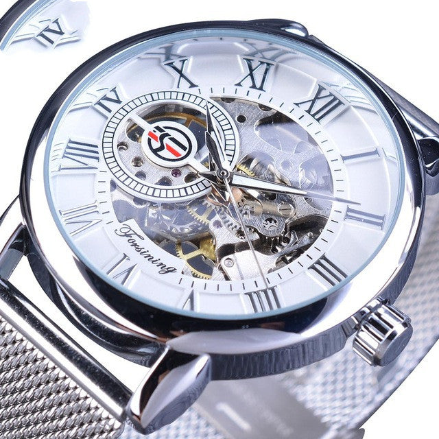 Fashion Casual Roman Hollow Automatic Mechanical Watch