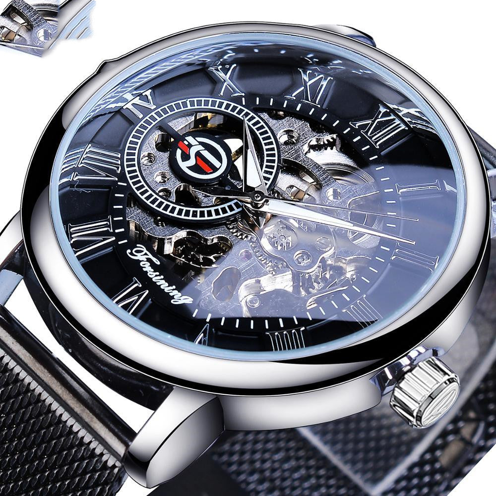 Fashion Casual Roman Hollow Automatic Mechanical Watch