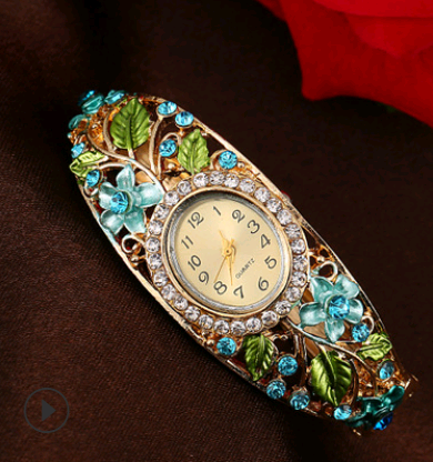 Bracelet Watch Popular Models High-grade Diamond National Wind  Painting Accessories Female