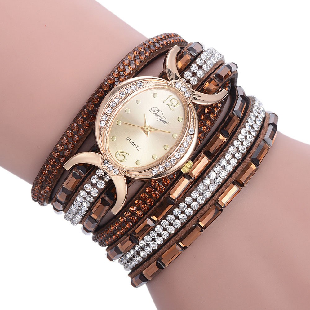 New Casual Rhinestone Watch Dress Ladies Bracelet Watch