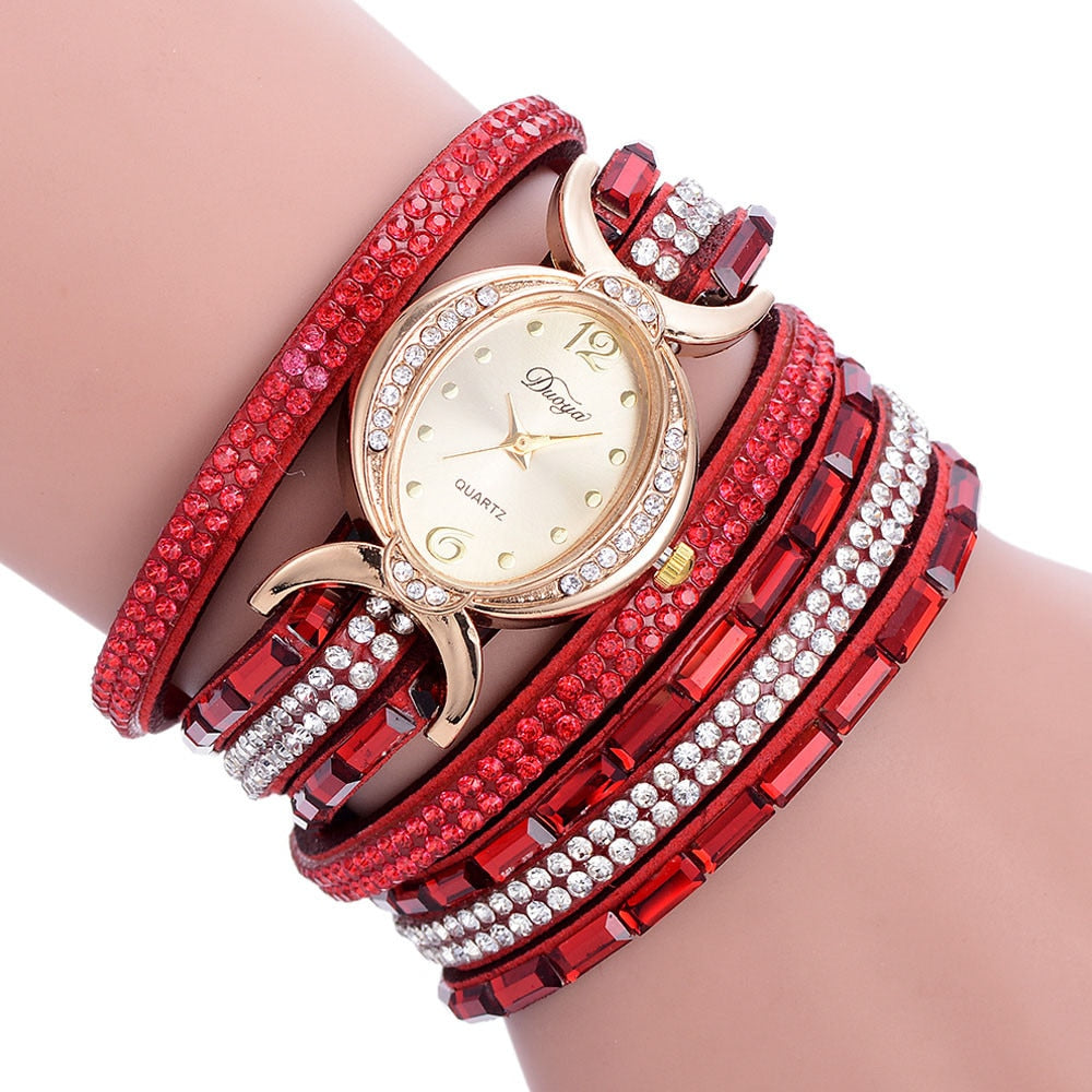 New Casual Rhinestone Watch Dress Ladies Bracelet Watch