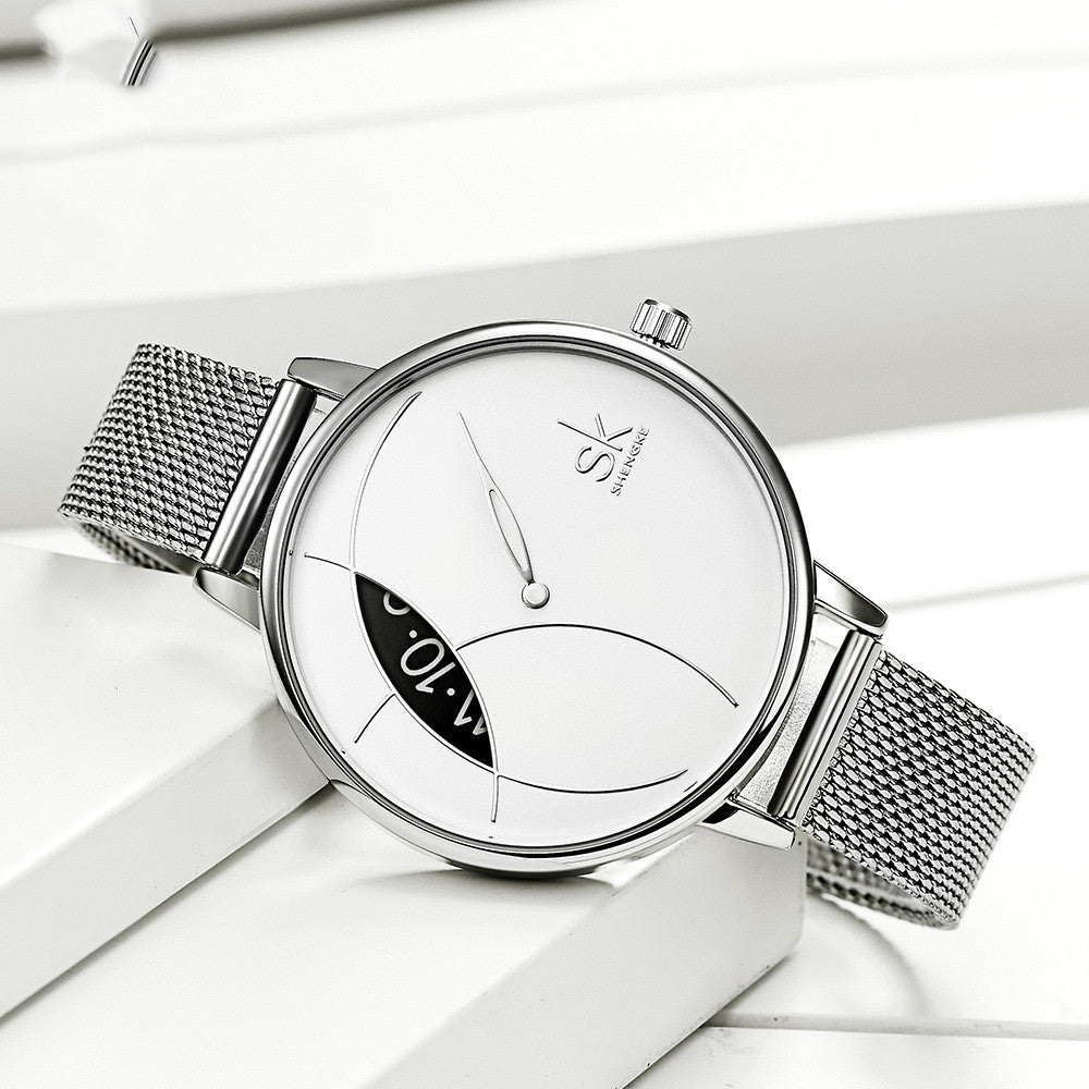 Mesh belt ladies watch simple ladies