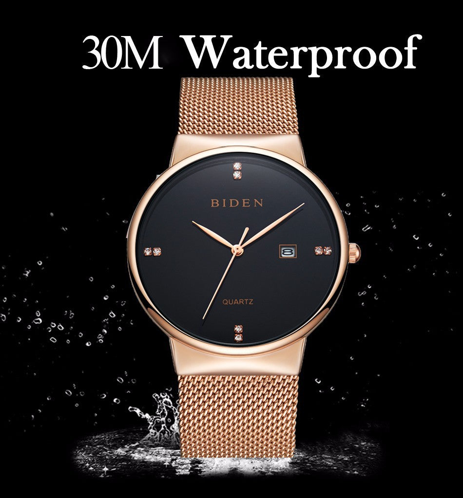 Men's Ultra-thin Mesh Strap Watch Fashion Watch Foreign Trade Watch Watch