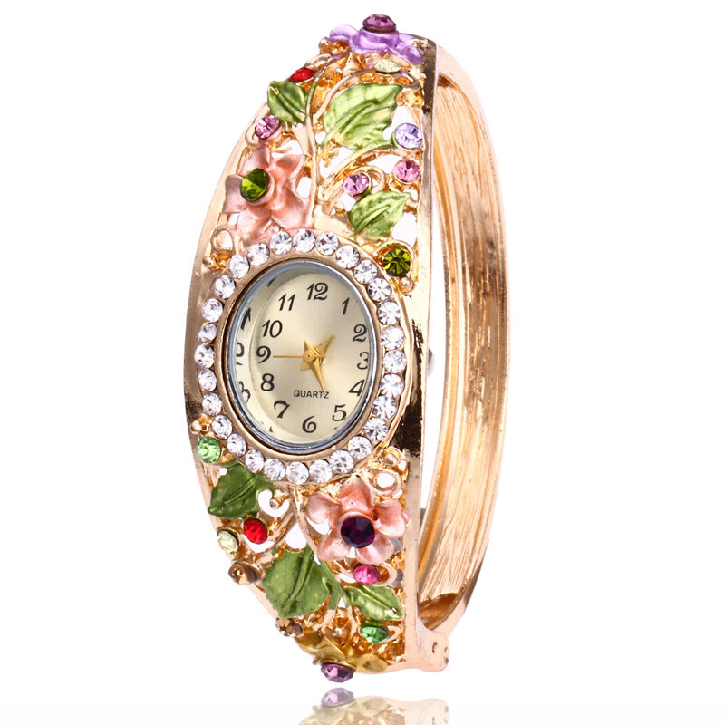 Flower diamond bracelet watch ladies bracelet watch