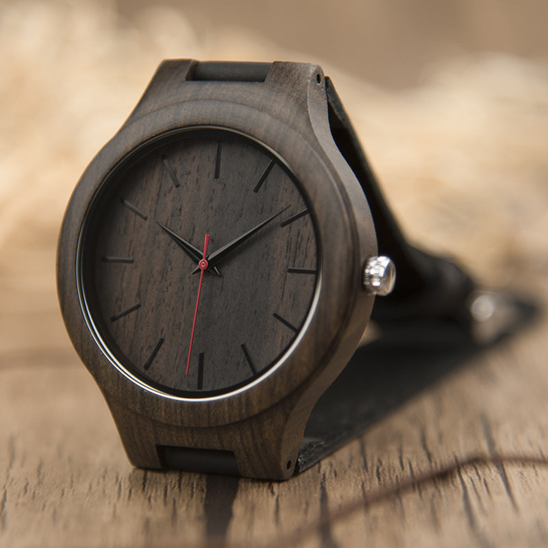Fashion wooden watch ebony