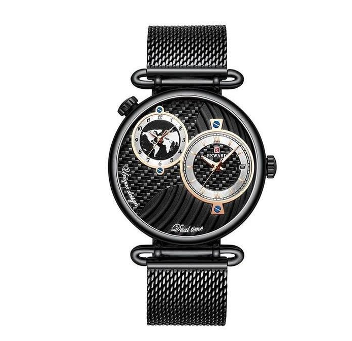 Waterproof business steel mesh belt men's watch