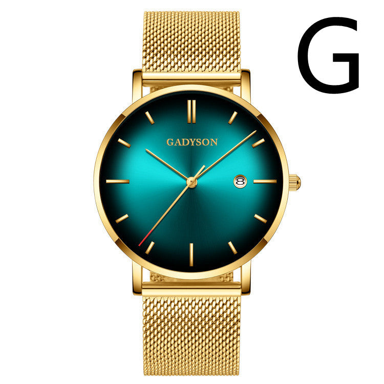 Watch Men's Simple Color Steel Watch Gradient Quartz Watch