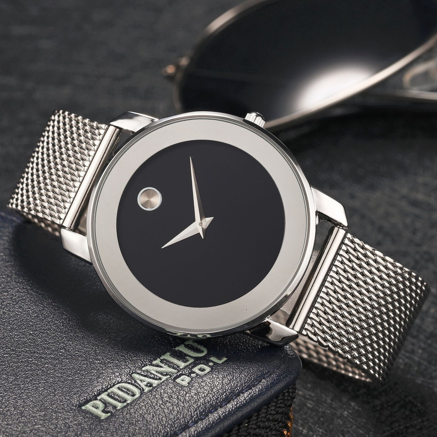 Stainless steel business mesh strap men's watch