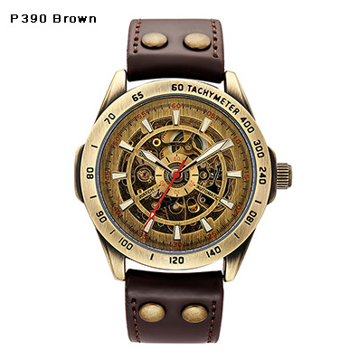 Casual hollow nostalgic style automatic mechanical watch