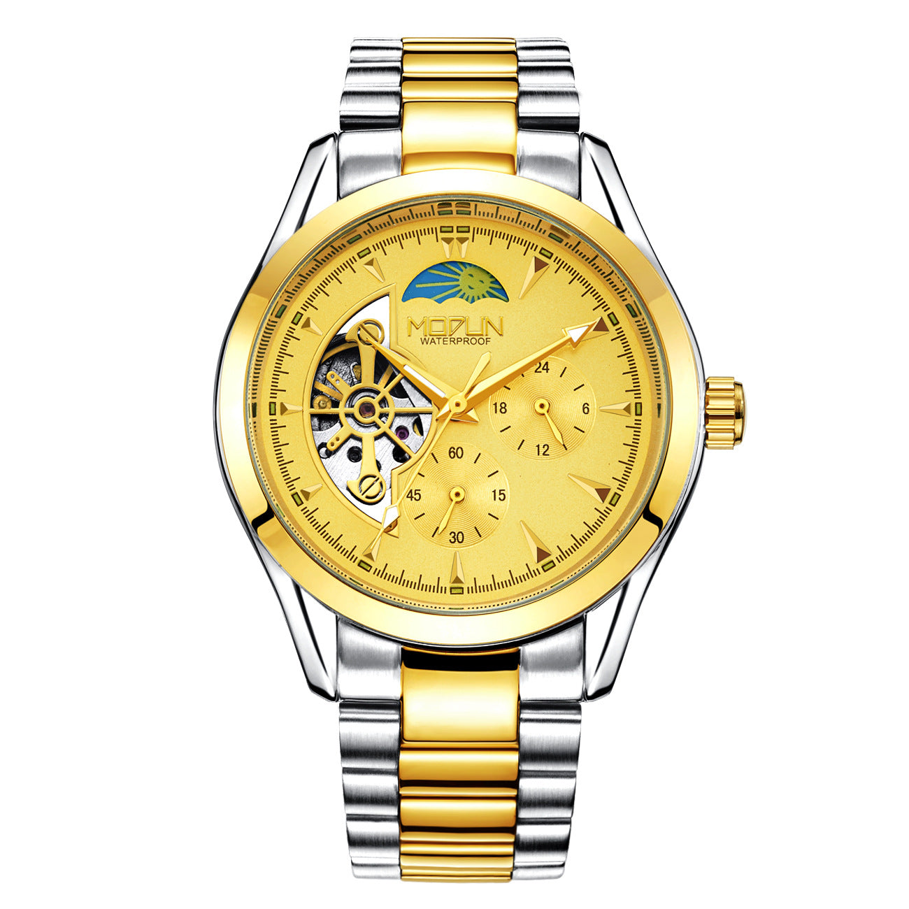 Six-pin three-eye automatic mechanical watch