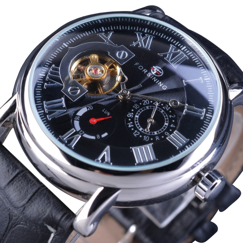 Men's Roman numeral automatic hollow mechanical watch couple watch