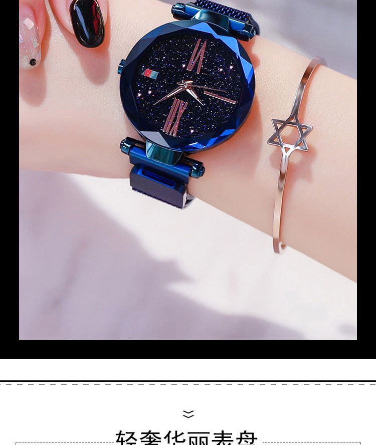 Luxury Women Watches Mesh Ladies Clock Magnet