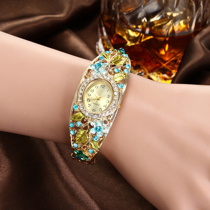 Flower diamond bracelet watch ladies bracelet watch