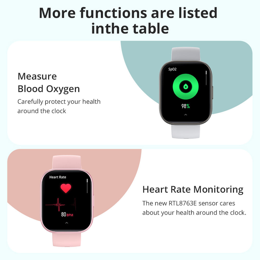Heart Rate Meter Step Plastic Call Smart Watch