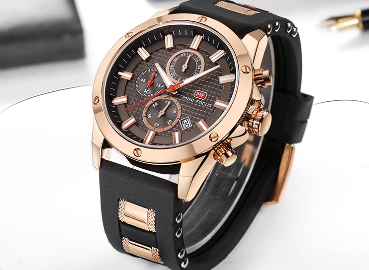 Explosion models hot fashion business men's watch three eye timing sports quartz watch