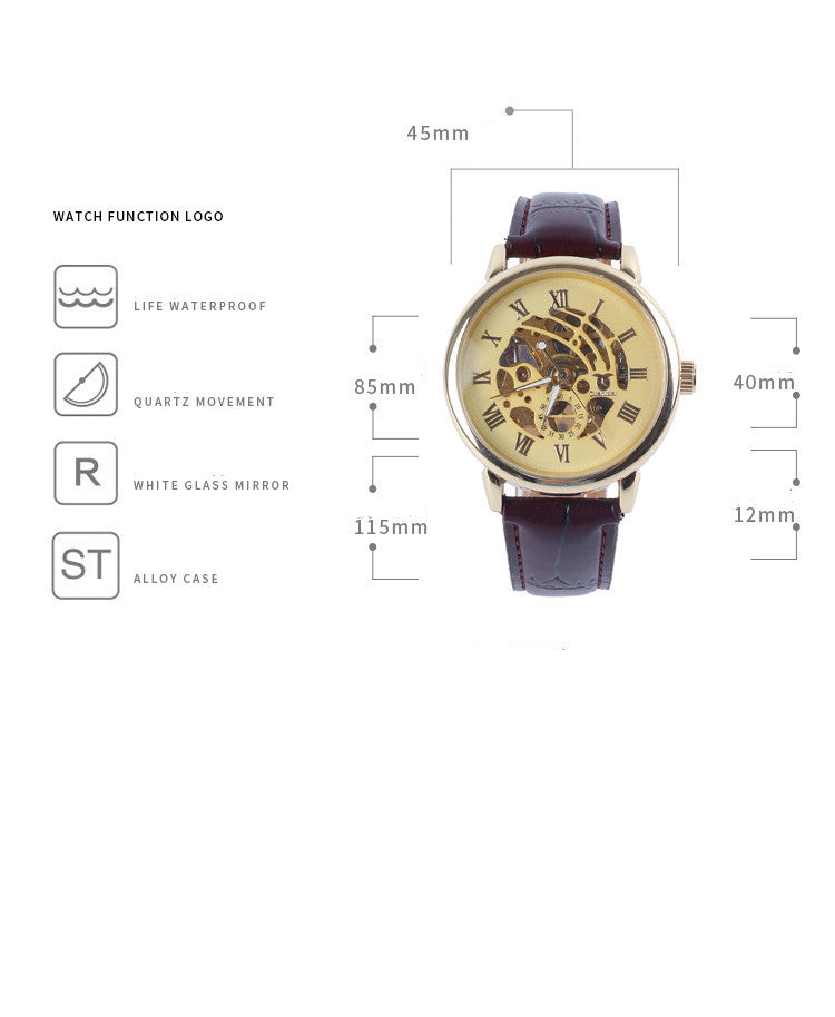 Hollow Mechanical Watch Simple Business Men's Watch