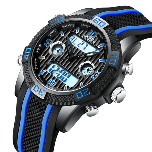 Quartz electronic dual display men's watch